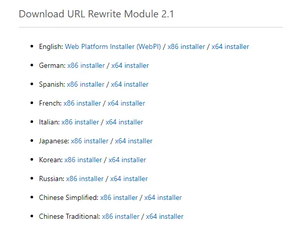 Download URL rewrite module 2.1