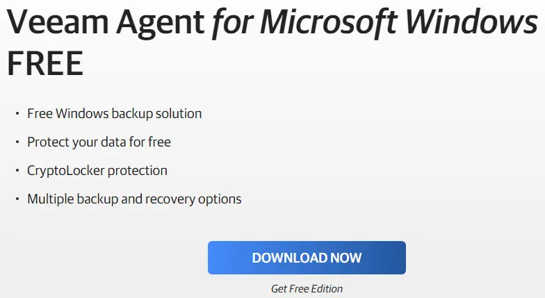 Download Veeam agent for Windows