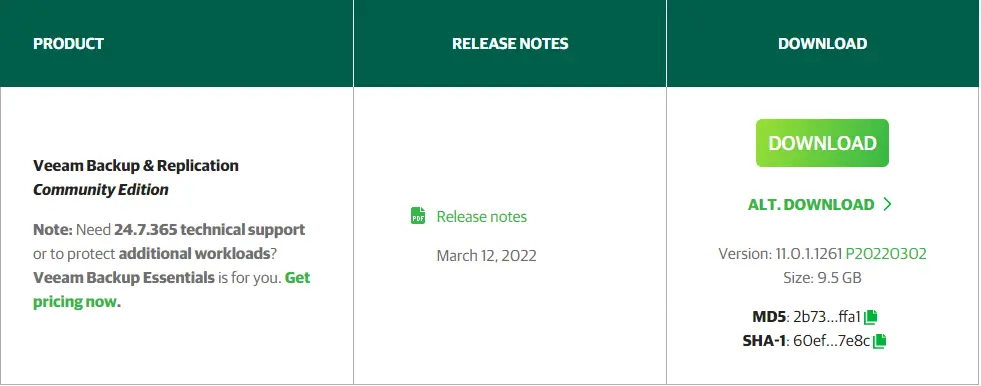 Download Veeam backup & replication