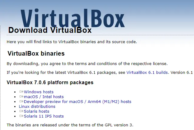 Download VirtualBox 7