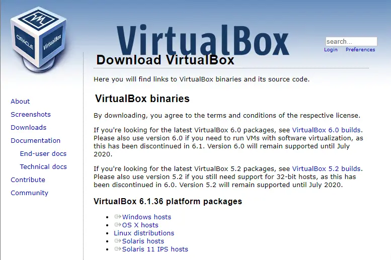 Download VirtualBox