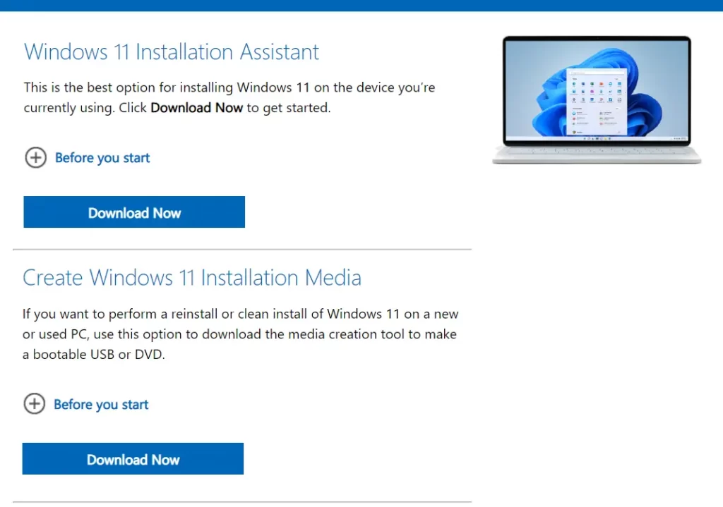 Download Windows 11 installation media