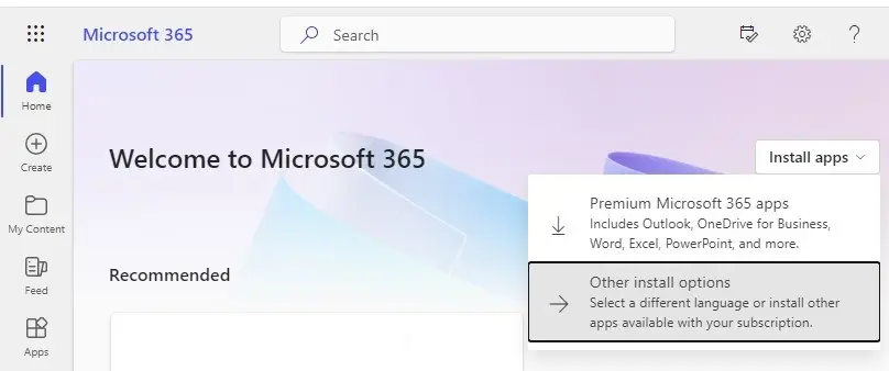Download and install Microsoft 365