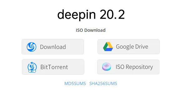 Download deepin ISO image