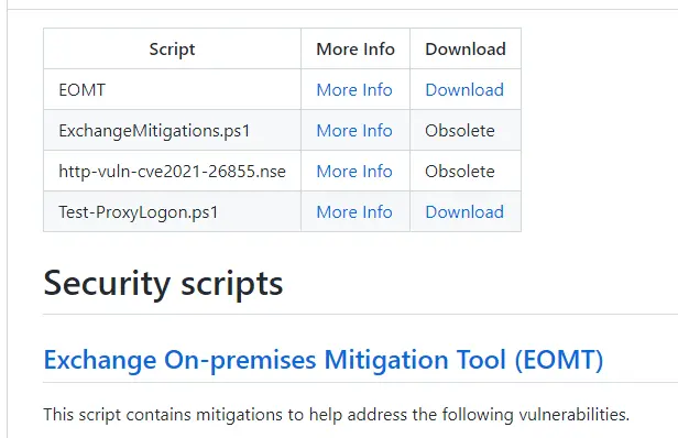 Download exchange on-premises mitigation tool