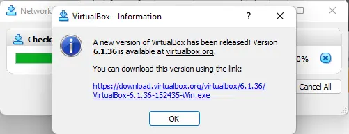 Download update VirtualBox