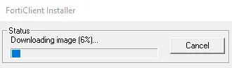 Downloading Forticlient installer