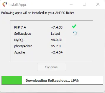 Downloading apps Ampps