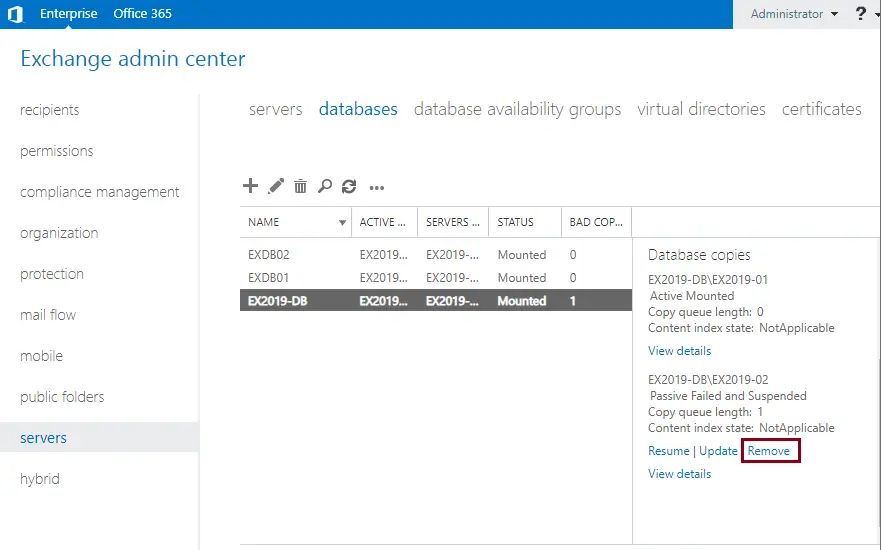 EAC database tab