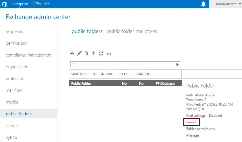 EAC public folder