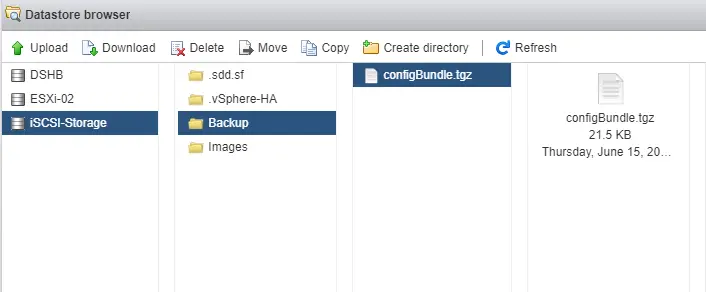 ESXi datastore browser