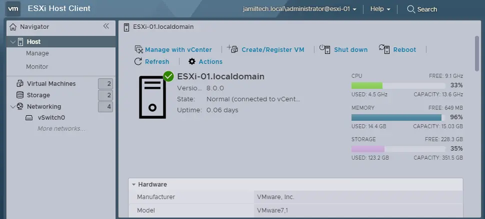 ESXi host client