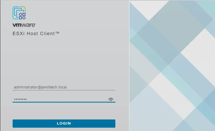 ESXi host client login