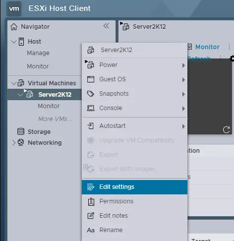 ESXi host client