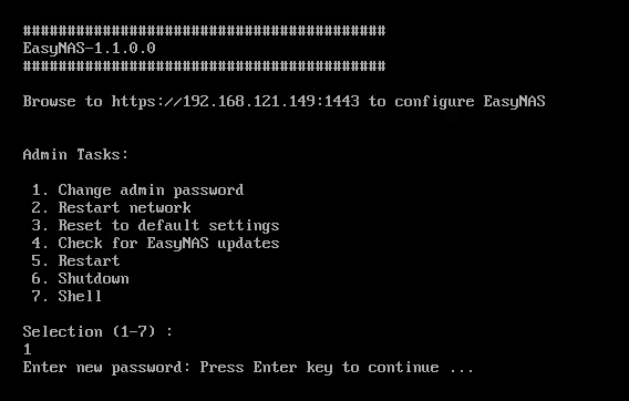 EasyNAS storage admin tasks