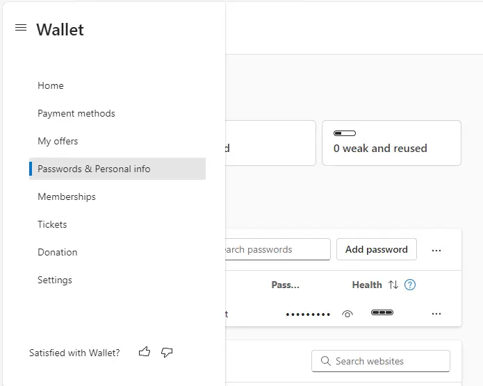 Edge wallet passwords & personal info