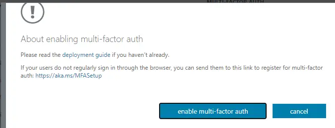 Enabling multi-factor auth in Microsoft 365