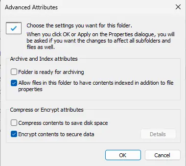 Encrypt files on Windows