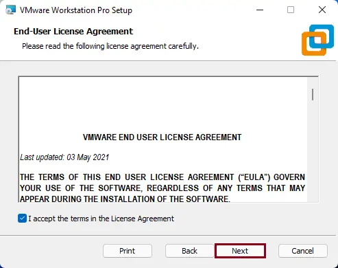 End-User License VMware Workstation