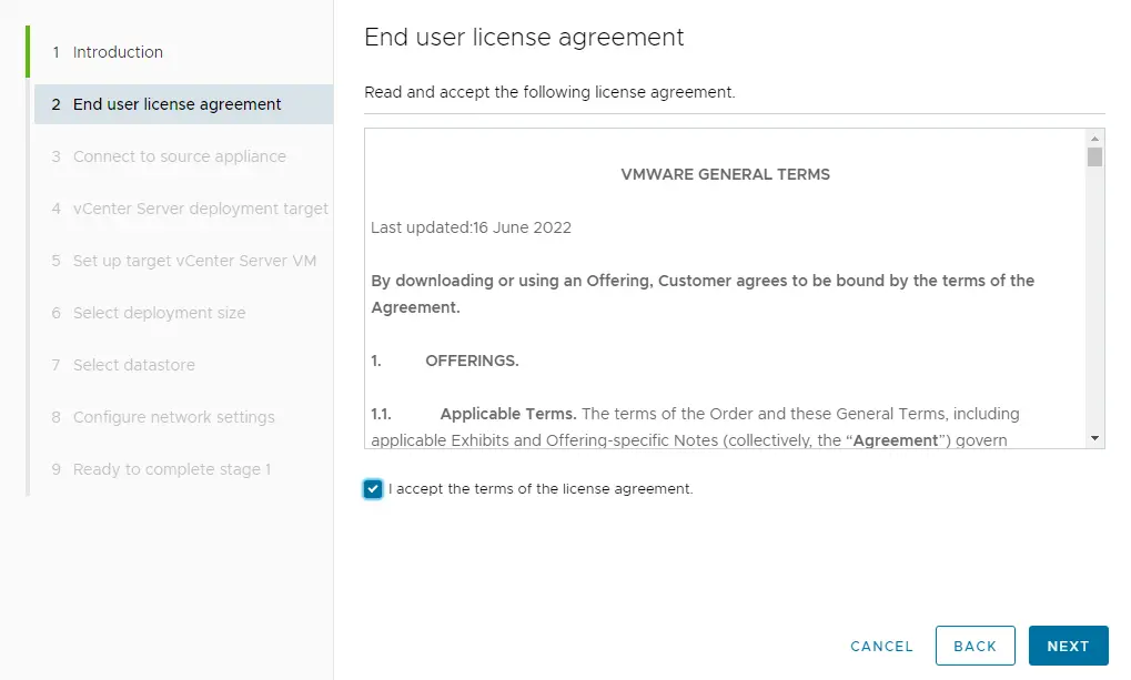 End user license agreement