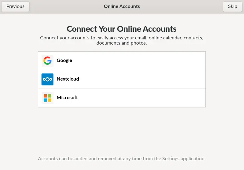 Endless OS online accounts