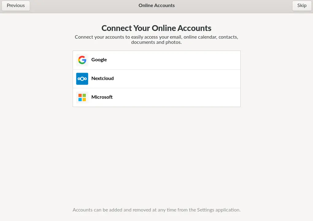 Endless OS online accounts