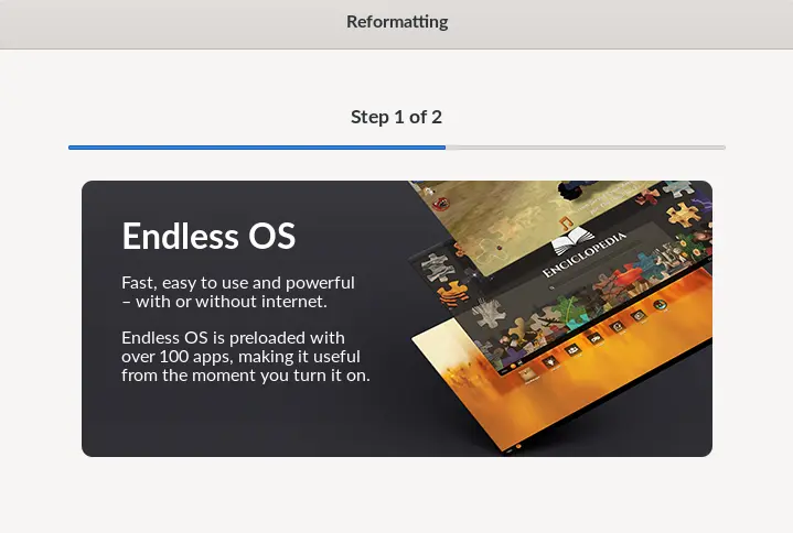 Endless OS reformatting disk