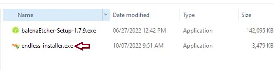 Endless-installer.exe file