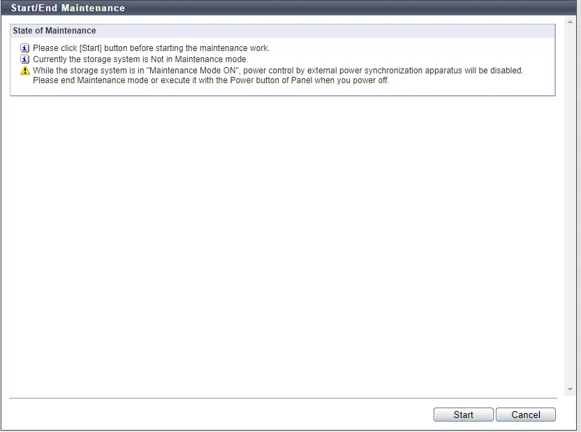 Eternus DX90 state of maintenance