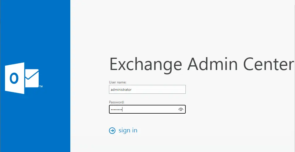 Exchange admin center login