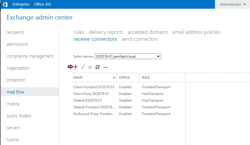 Exchange admin center mail flow