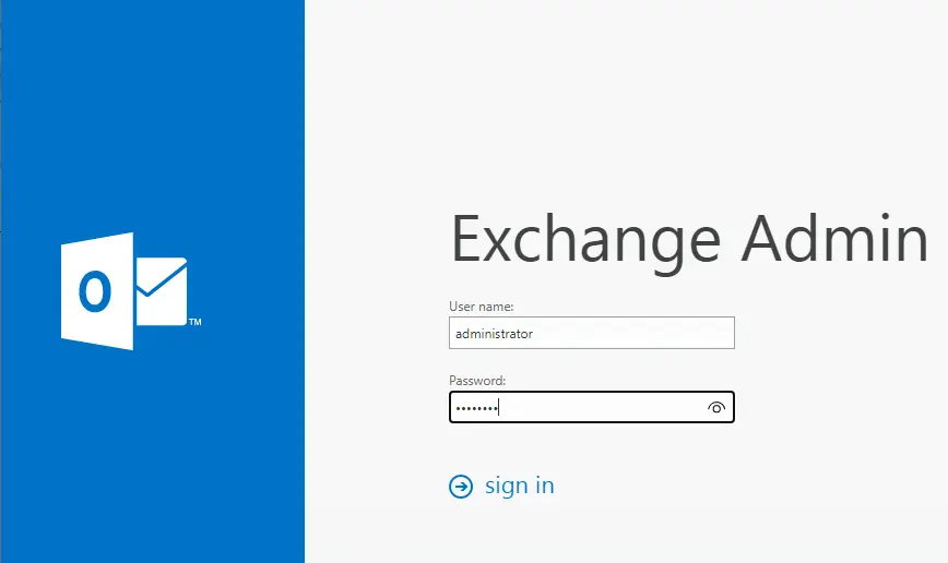 Exchange admin center username login