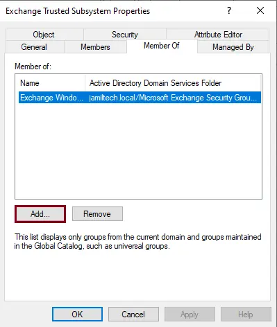 Exchange trusted subsystem properties