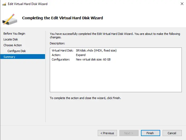 Expand disk size summary