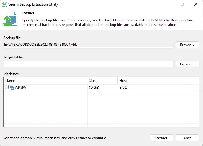 Extract utility for Microsoft Windows