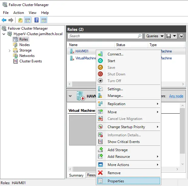 Failover cluster manager