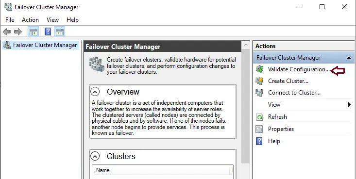 Failover cluster manager