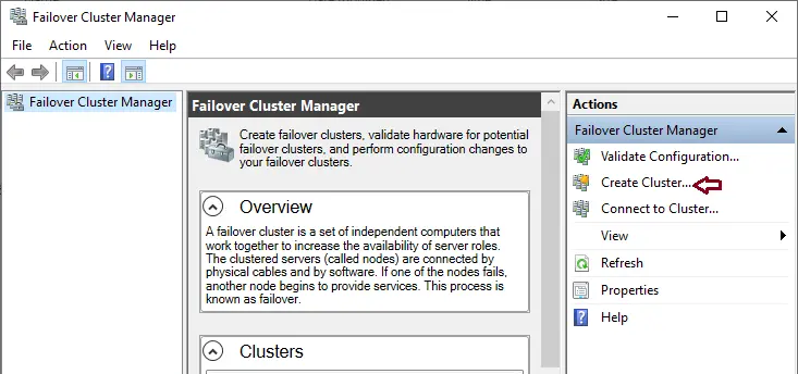 Failover cluster manager