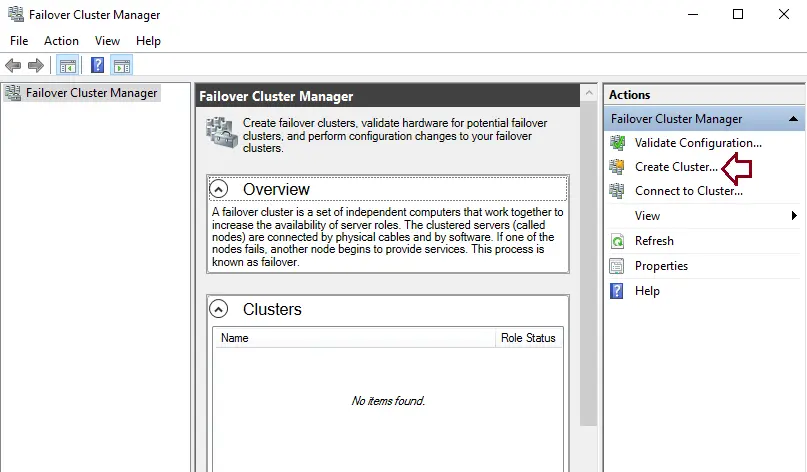 Failover cluster manager