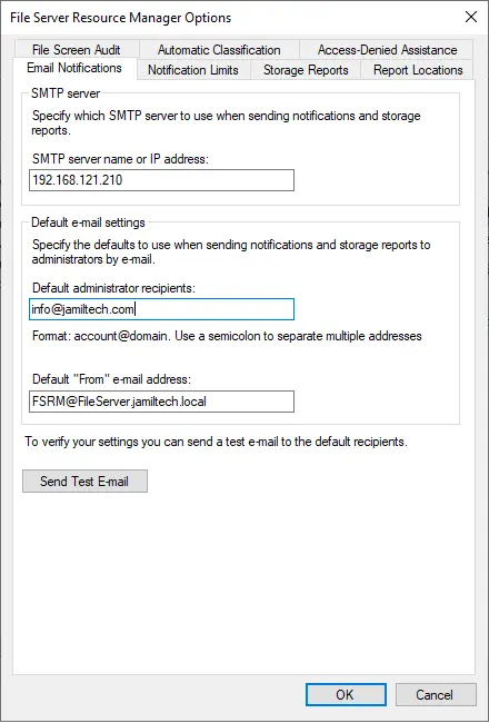 File Server Resource Manager Options