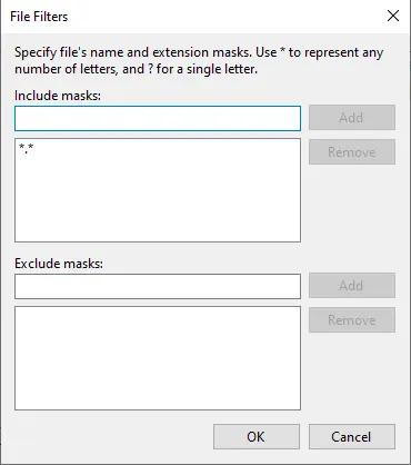 File filters in Veeam