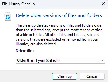 File history clean up