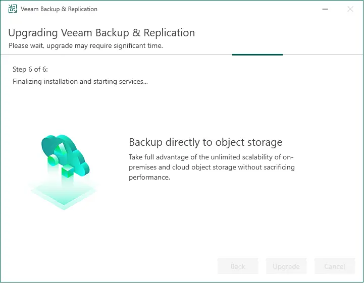 Finalizing installation Veeam