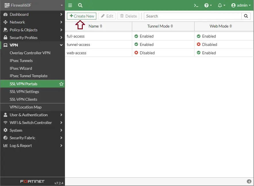 Firewall 60F SSL-VPN Portals