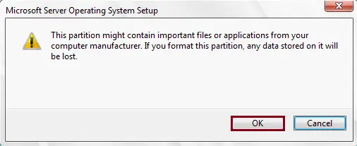Format this partition warning