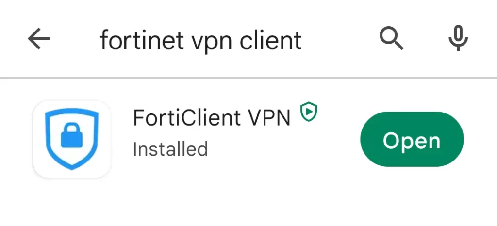 Forticlient VPN on Android