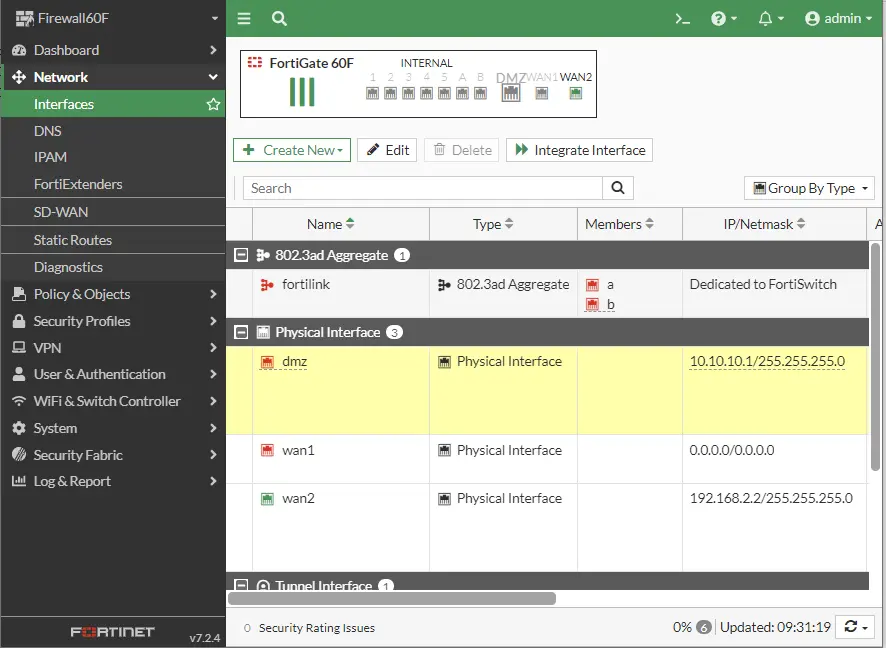 Fortigate firewall interface