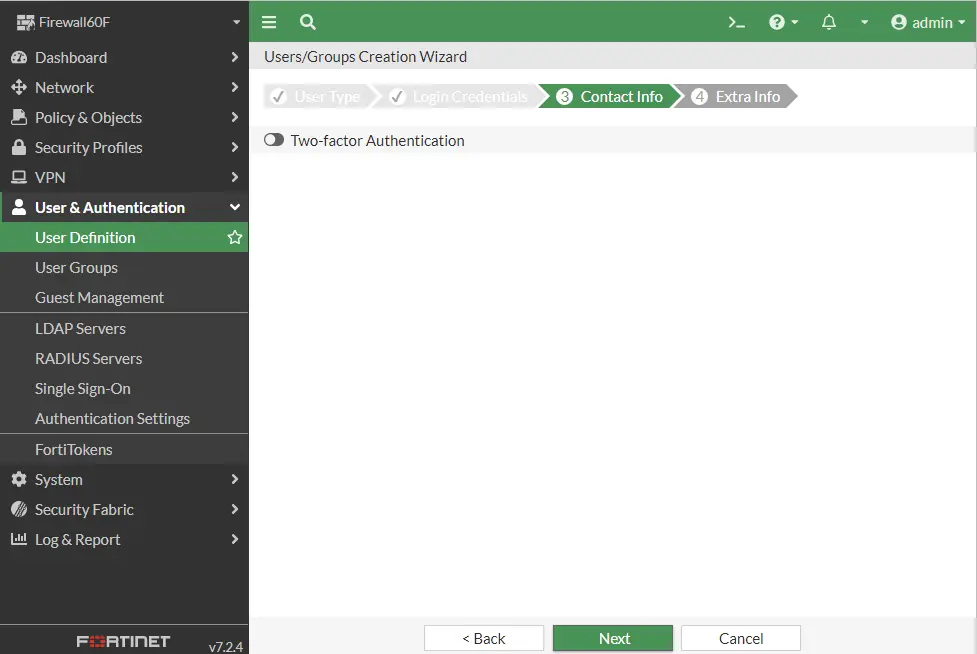 Fortigate two-factor authentication