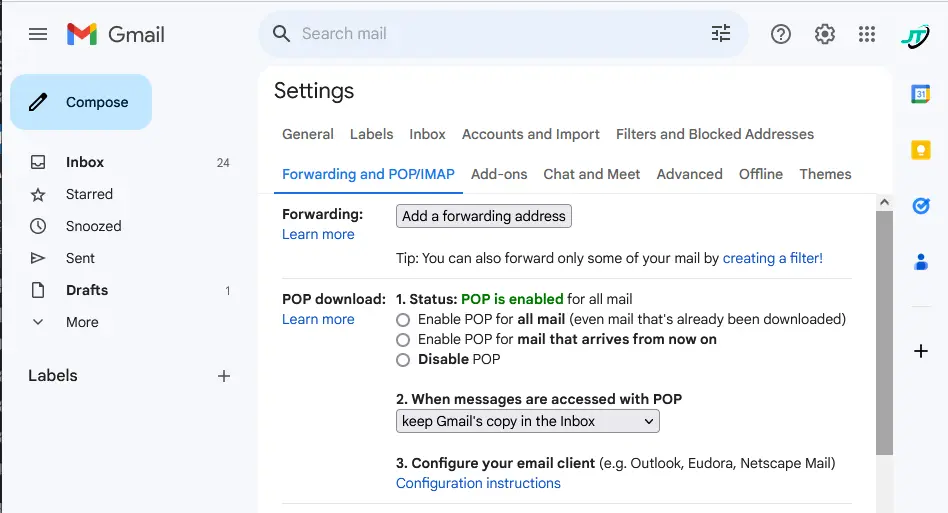Forward Gmail email to Microsoft 365