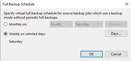 Full backup schedule Veeam